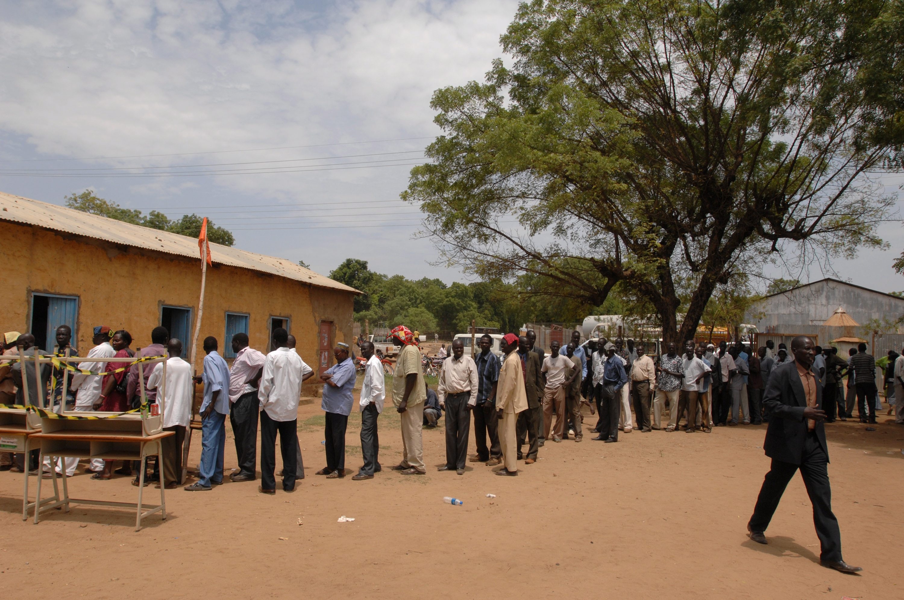 People queing to vote: Nine political parties have gone to court to oppose the holding of elections in June, saying the country is not ready for such an exercise.