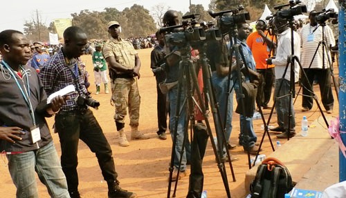 Media covering an event in Yei